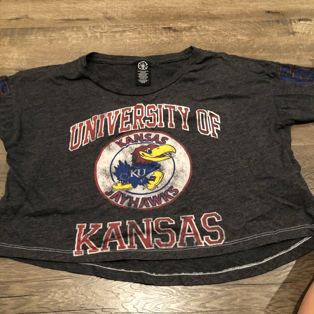 Grey University crop top